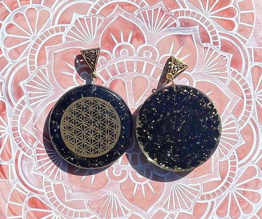 Black Tourmaline Orgonite Infinity Metal Pendant - Soul Sparks