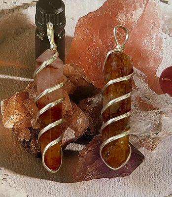 Carnelian Wire Wrapped Pendant - Soul Sparks