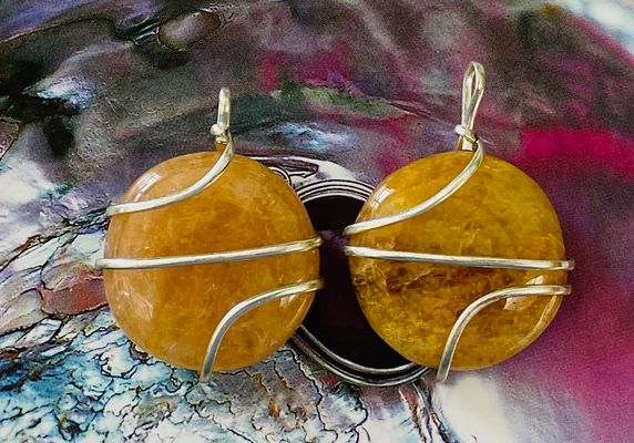 Yellow Aventurine Wire Wrapped Pendants - Soul Sparks