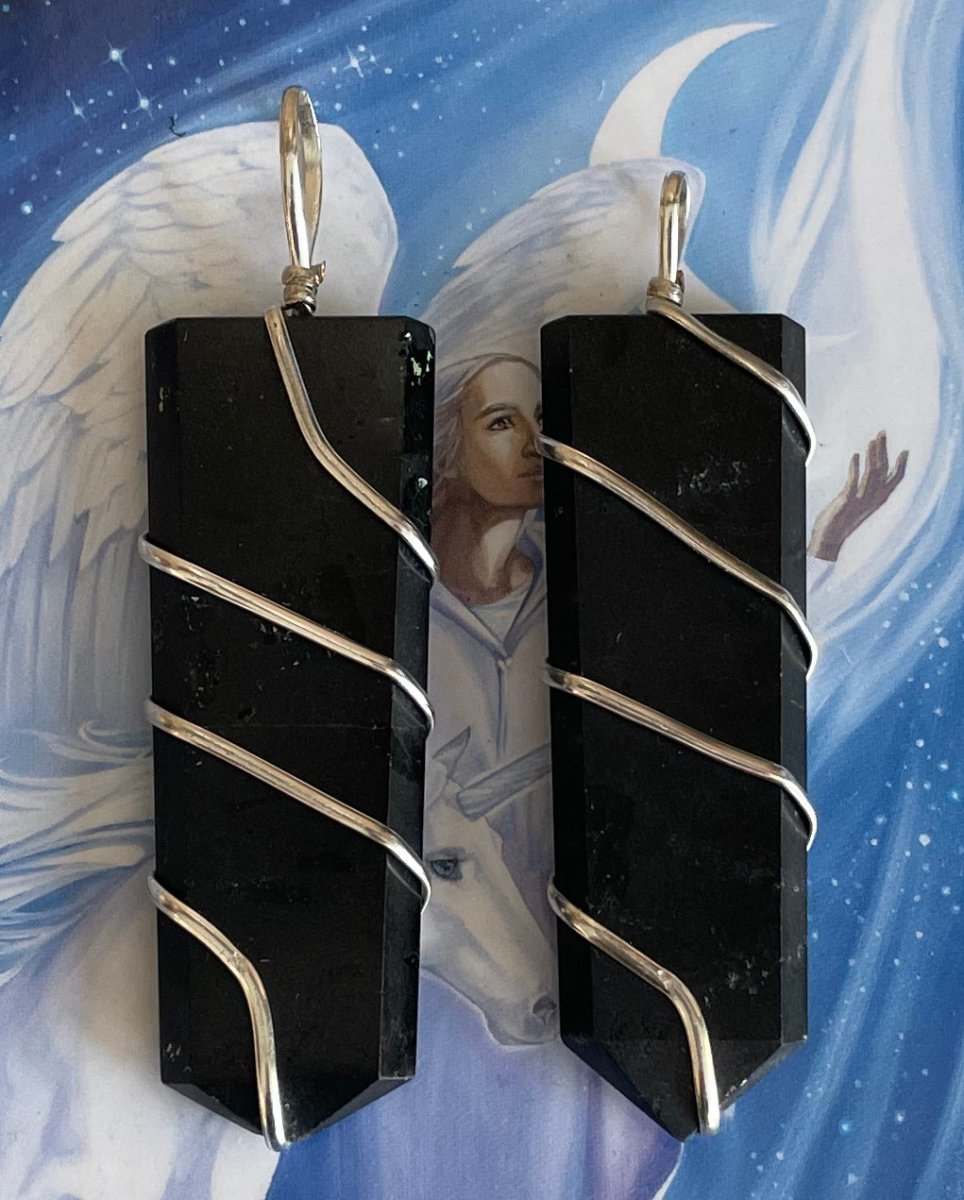 Black Tourmaline Wire Pendant - Soul Sparks