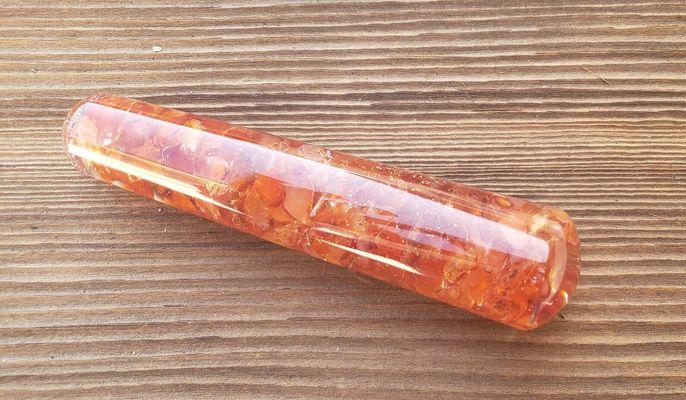 Carnelian Orgonite Massage Wand - Soul Sparks