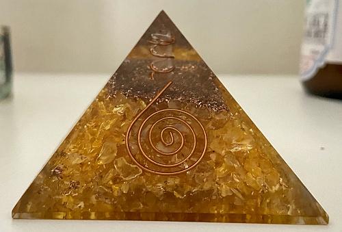 Citrine Orgonite Healing Pyramid - Soul Sparks