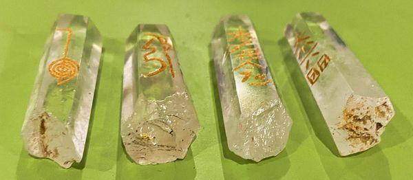 Clear Quartz Usui Reiki Wand Set With Velvet Purse - Soul Sparks