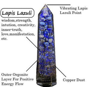 Lapis Lazuli Orgonite Obelisk Tower - Soul Sparks
