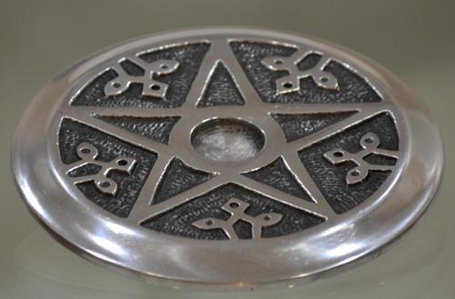 Pentacle Aluminum Altar Tile/Incense/Cone Burner - Soul Sparks