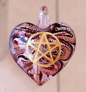 Pentagram Engraved Glass Pendants - Soul Sparks