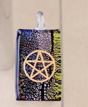 Pentagram Engraved Glass Pendants - Soul Sparks