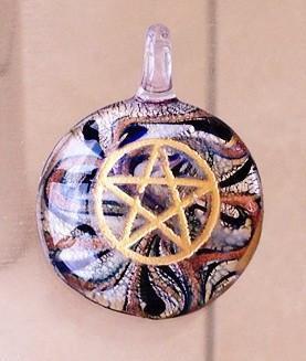 Pentagram Engraved Glass Pendants - Soul Sparks