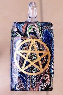 Pentagram Engraved Glass Pendants - Soul Sparks