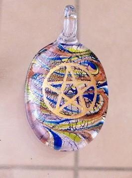 Pentagram Engraved Glass Pendants - Soul Sparks