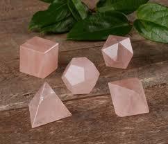 Rose Quartz Sacred Geometry Set with wooden box - Soul Sparks