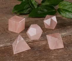 Rose Quartz Sacred Geometry Set with wooden box - Soul Sparks